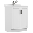 Kyle 28-inch ABS Utility Sink & Cabinet in Pure White