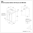 Kyle 28-inch ABS Utility Sink & Cabinet in Pure White