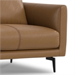 Stevens Modern 81 inch Wide Sofa in Butternut Brown Genuine Leather