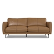 Stevens Modern 81 inch Wide Sofa in Butternut Brown Genuine Leather
