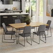 Simpli Home Corina & Hunter 7-Piece Dining Set with Oak Veneer