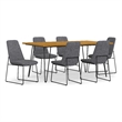 Simpli Home Corina & Hunter 7-Piece Dining Set with Oak Veneer