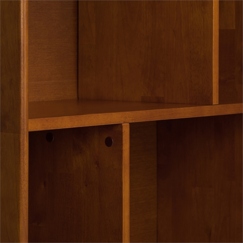 Draper 35W 6 Cubbie Bookcase with Drawer (Set of 2) in Teak Brown