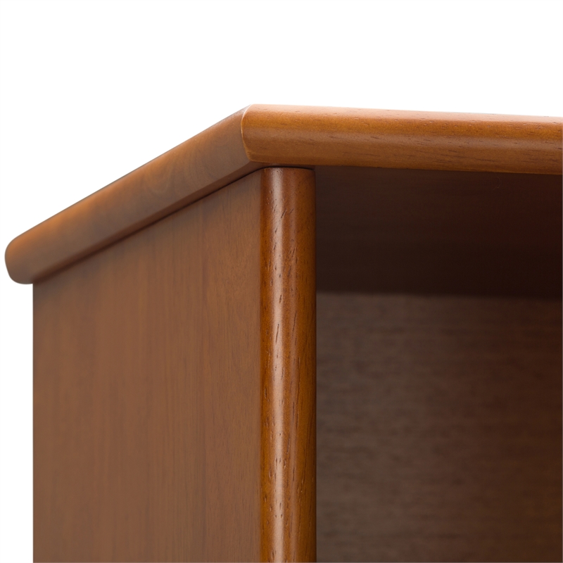 Draper 35W 6 Cubbie Bookcase with Drawer (Set of 2) in Teak Brown