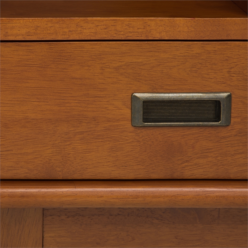 Draper 35W 6 Cubbie Bookcase with Drawer (Set of 2) in Teak Brown