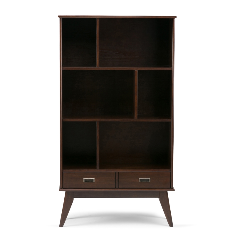 Draper 35W Bookcase and Storage Unit (Set of 2) in Medium Auburn Brown