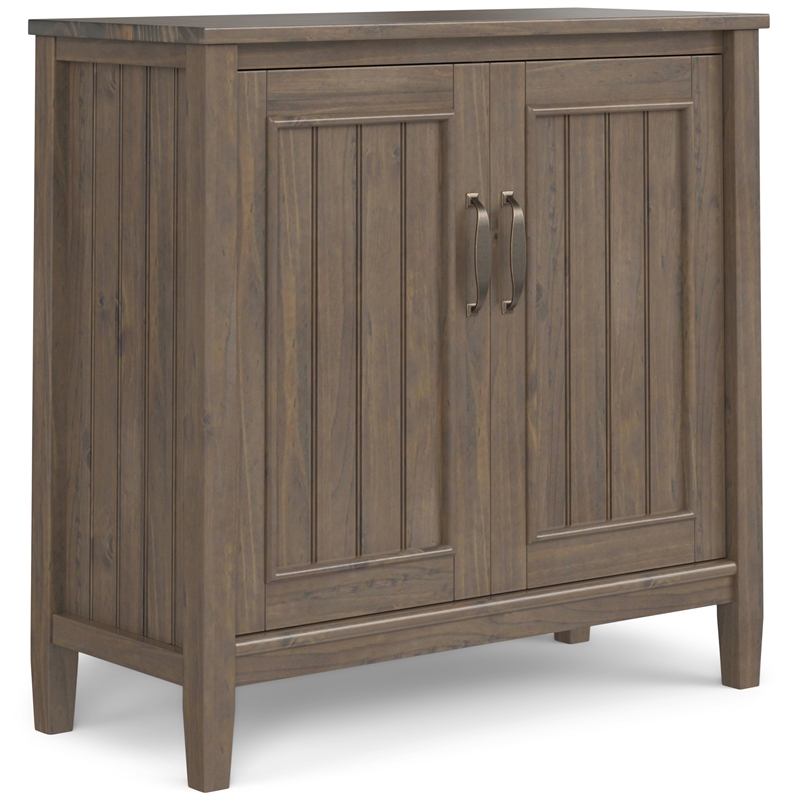 Lev SOLID WOOD 32 inch Wide  Storage Cabinet with Doors Set of 2 in Smoky Brown