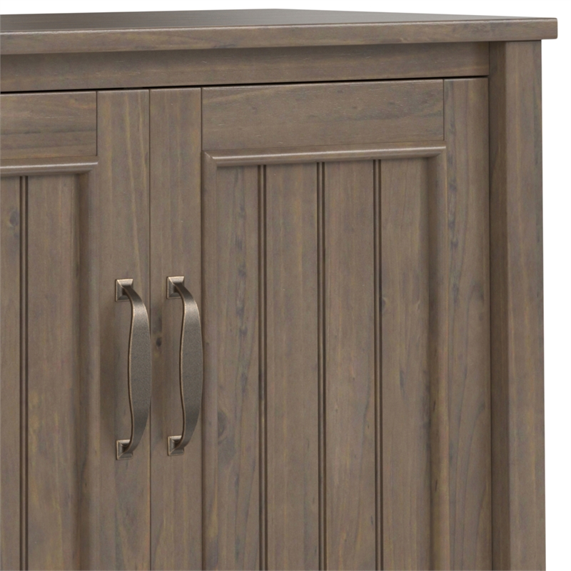 Lev SOLID WOOD 32 inch Wide  Storage Cabinet with Doors Set of 2 in Smoky Brown