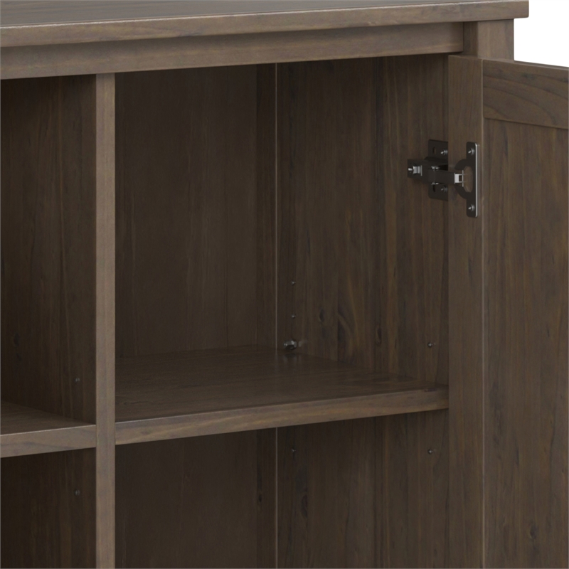 Lev SOLID WOOD 32 inch Wide  Storage Cabinet with Doors Set of 2 in Smoky Brown