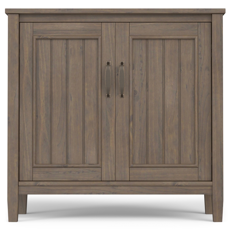 Lev SOLID WOOD 32 inch Wide  Storage Cabinet with Doors Set of 2 in Smoky Brown