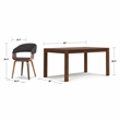 Lowell & Wilson 7-Piece Dining Set in Charcoal Gray Linen Look Fabric