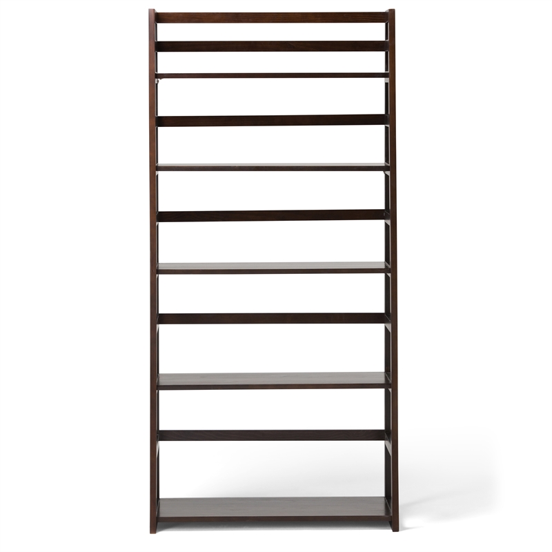 Acadian 30W 5 Shelf Ladder Bookcase (Set of 2) in Brunette Brown