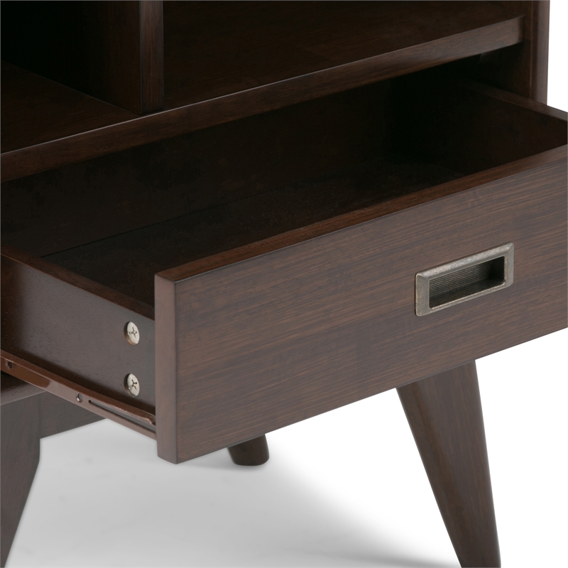 Draper 22W 6 Cubbie Bookcase with Drawer (Set of 2) in Medium Auburn Brown