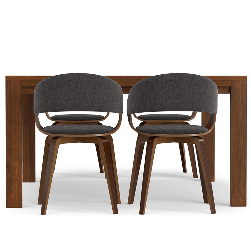 Lowell & Wilson 5-Piece Dining Set in Walnut Veneer