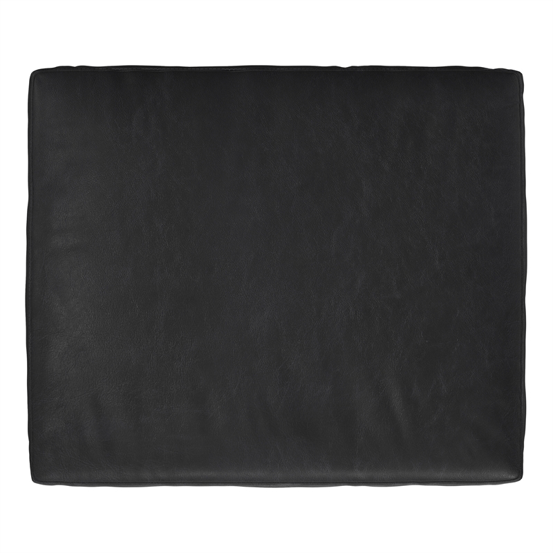 Morrison 33 inch WD Modern Table Ottoman in Lead Black Genuine Leather