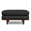 Morrison 33 inch WD Modern Table Ottoman in Lead Black Genuine Leather