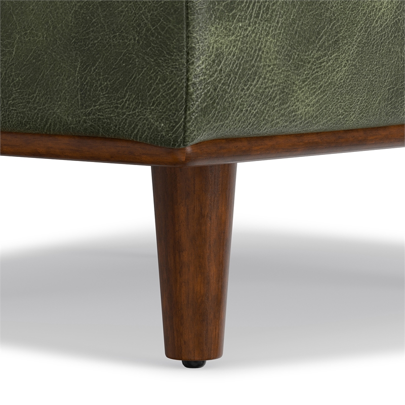 Morrison 33 inch Wide Modern Table Ottoman in Moss Green Genuine Leather