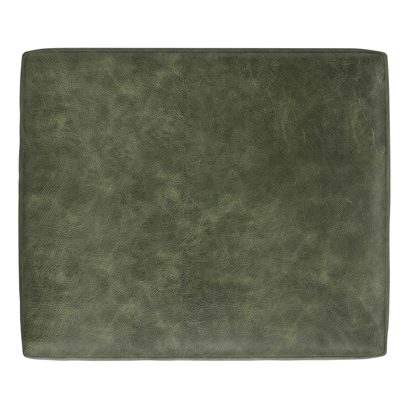 Morrison 33 inch Wide Modern Table Ottoman in Moss Green Genuine Leather