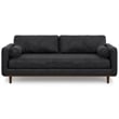 Morrison 89 inch Wide Modern Sofa in Lead Black Semi-Aniline Genuine Leather