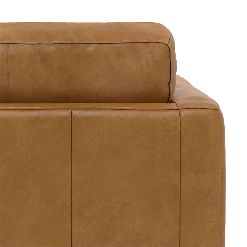 Simpli Home Morrison 42 inch Wide Mid-Century Modern Arm Chair in Sienna