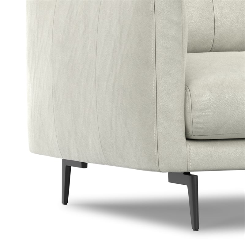 Stevens Modern 60 inch Wide Sofa in Light Smoke Gray Genuine Leather