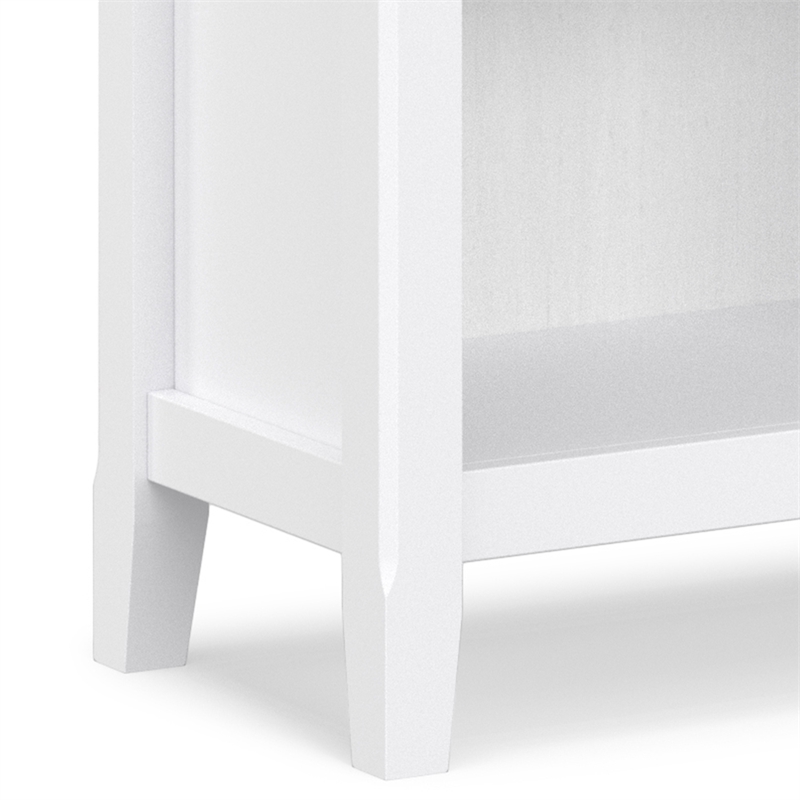 Amherst 24 inch Wide Solid Wood Transitional 5 Shelf Bookcase in White