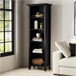 Amherst 24 inch Wide Solid Wood Transitional 5 Shelf Bookcase in Black