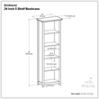 Amherst 24 inch Wide Solid Wood Transitional 5 Shelf Bookcase in Black
