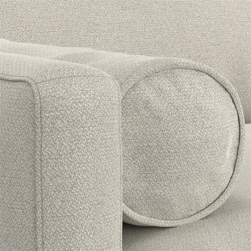 Morrison 89 inch Wide Mid-Century Modern Sofa in Cream White Woven-Blend Fabric