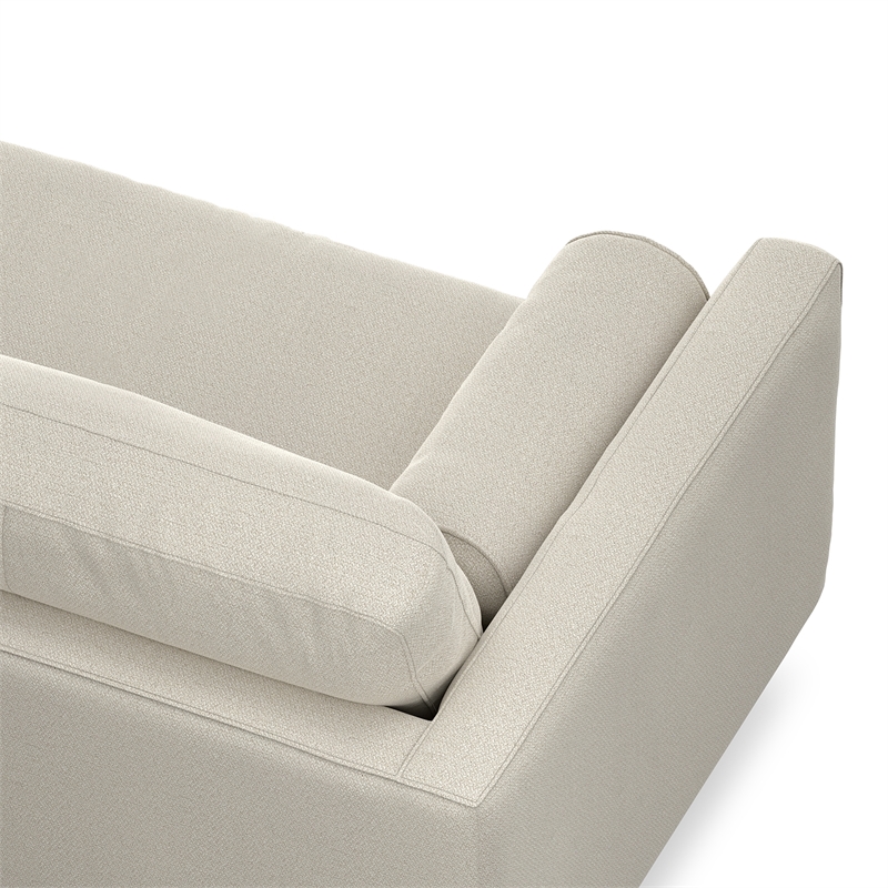 Morrison 89 inch Wide Mid-Century Modern Sofa in Cream White Woven-Blend Fabric