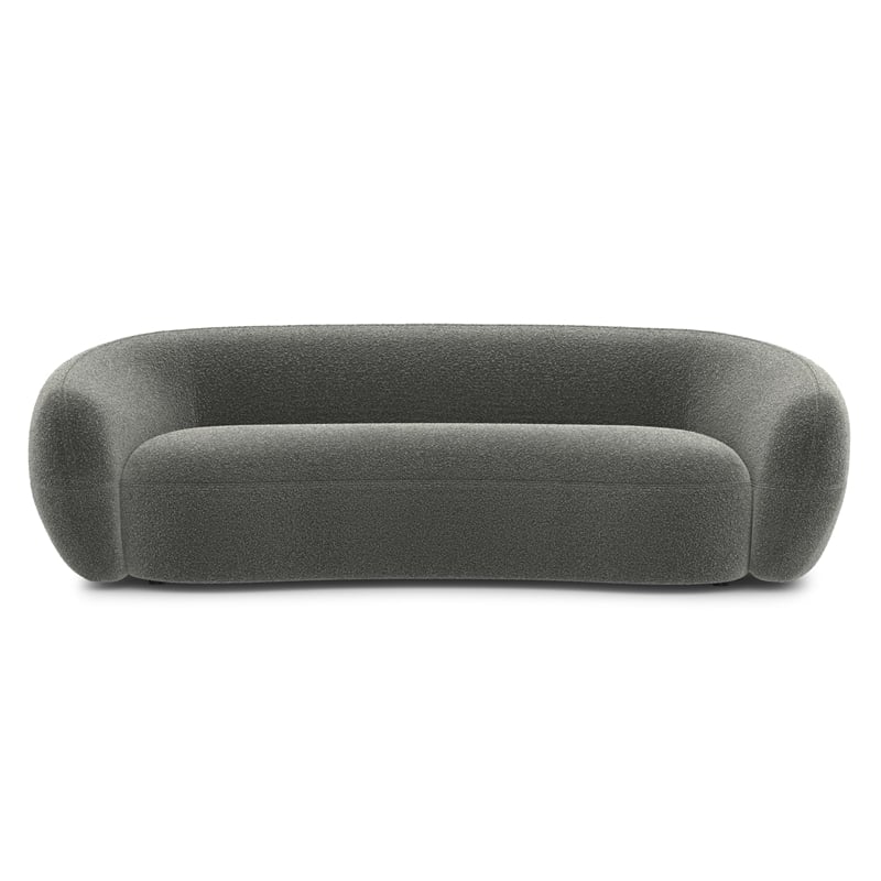 Sherri 89 inch Wide Contemporary Sofa in Stone Gray Boucle Performance Fabric