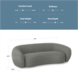 Sherri 89 inch Wide Contemporary Sofa in Stone Gray Boucle Performance Fabric
