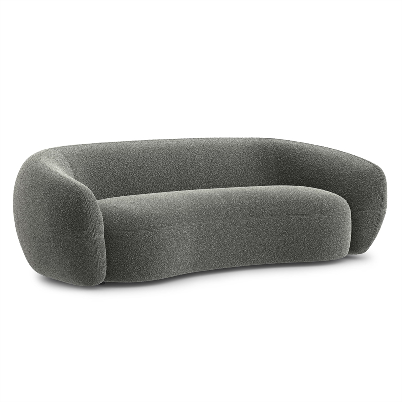 Sherri 89 inch Wide Contemporary Sofa in Stone Gray Boucle Performance Fabric