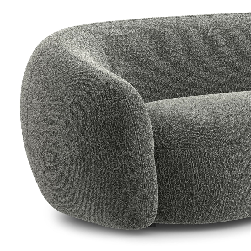 Sherri 89 inch Wide Contemporary Sofa in Stone Gray Boucle Performance Fabric