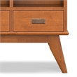 Draper 42 inch Wide Solid Hardwood Mid-Century Storage Bookcase in Teak Brown