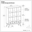 Draper 42 inch Wide Solid Hardwood Mid-Century Storage Bookcase in Teak Brown