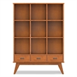 Draper 42 inch Wide Solid Hardwood Mid-Century Storage Bookcase in Teak Brown