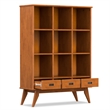 Draper 42 inch Wide Solid Hardwood Mid-Century Storage Bookcase in Teak Brown
