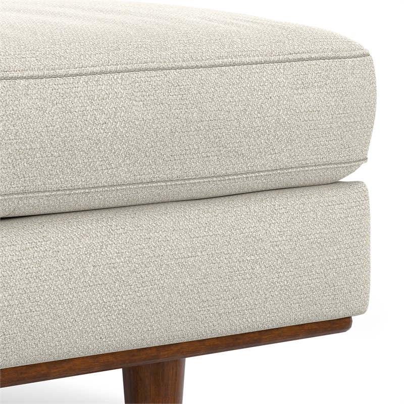 Morrison 49 inch Wide Modern Table Ottoman in Cream White Woven-Blend Fabric