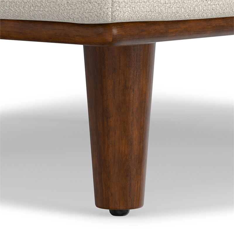 Morrison 49 inch Wide Modern Table Ottoman in Cream White Woven-Blend Fabric