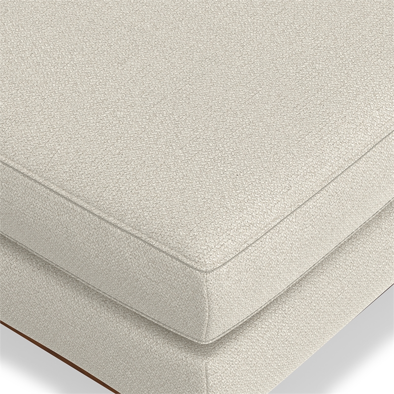 Morrison 49 inch Wide Modern Table Ottoman in Cream White Woven-Blend Fabric