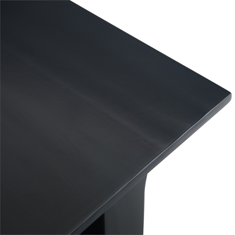 Acadian 14 inch Solid Wood Transitional Narrow Side Table in Black (Set of 2)