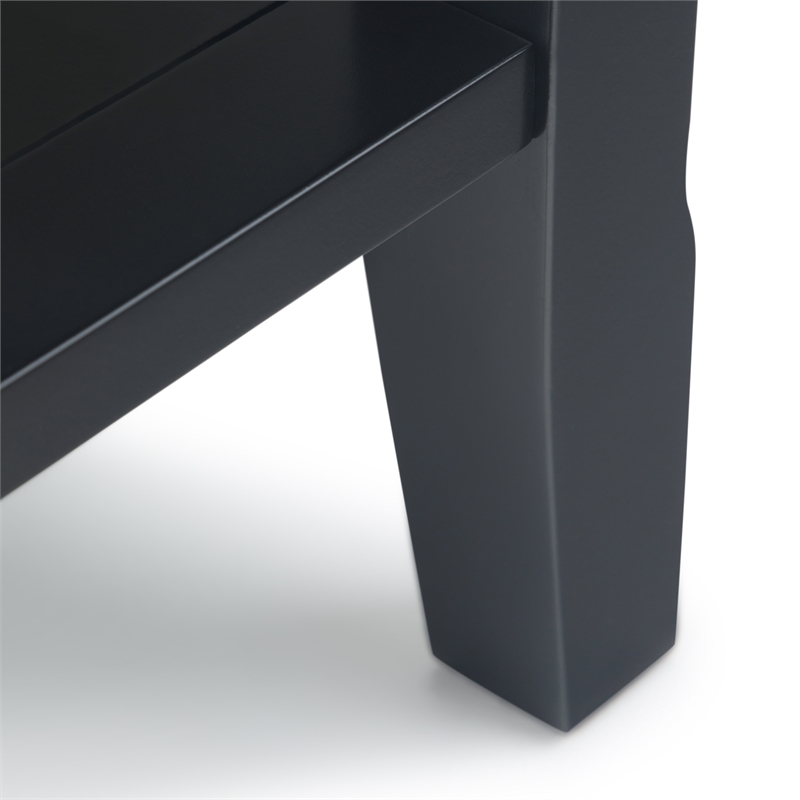 Acadian 14 inch Solid Wood Transitional Narrow Side Table in Black (Set of 2)