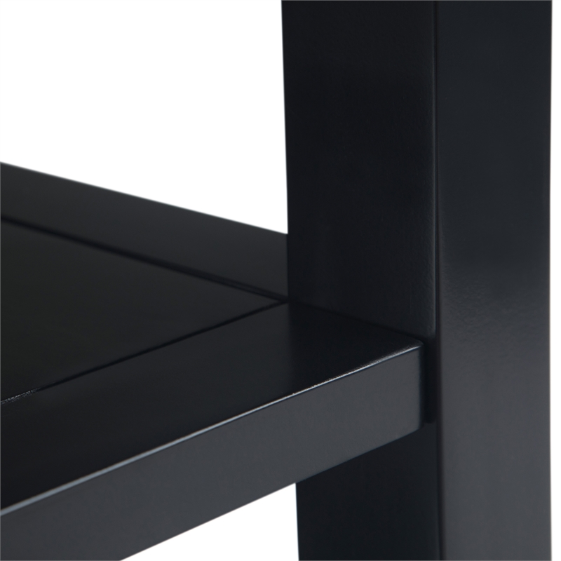 Acadian 14 inch Solid Wood Transitional Narrow Side Table in Black (Set of 2)