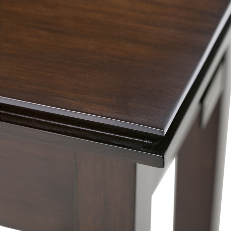 artisan 14&quot solid wood transitional narrow side table in russet brown (setof 2)