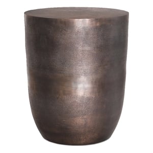 Morris 16.5&quot WD Metal Accent Table in Antique Silver Cast Aluminum & Assembled