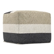 Claudette 18 inch Wide Boho Pouf in Multicolor Acrylic Fabric& Assembled