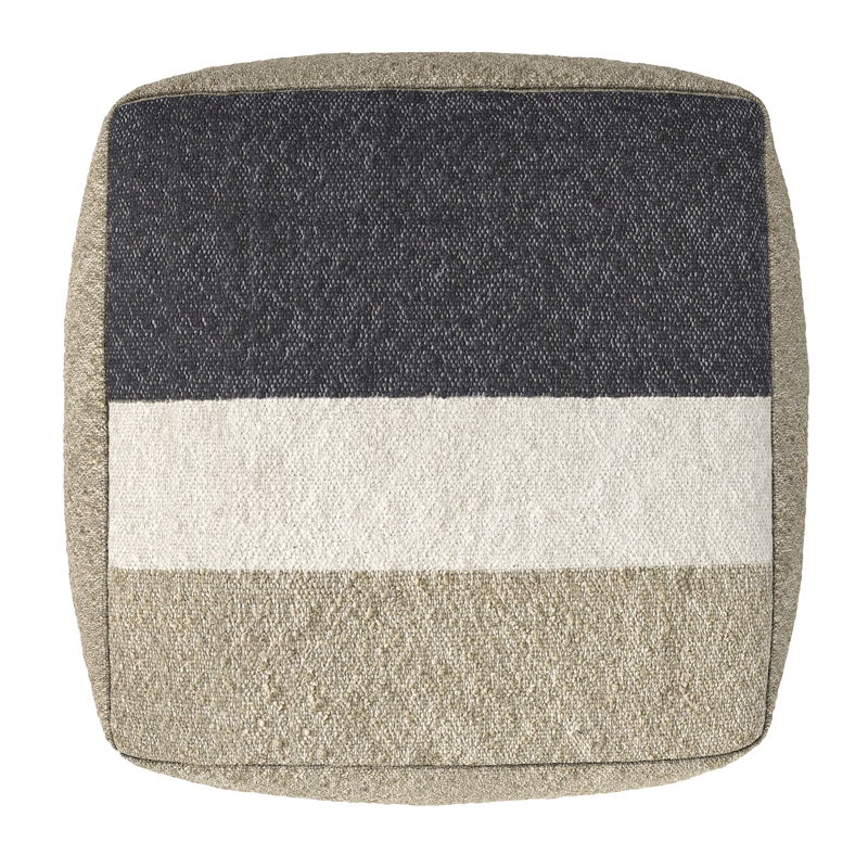 Claudette 18 inch Wide Boho Pouf in Multicolor Acrylic Fabric& Assembled