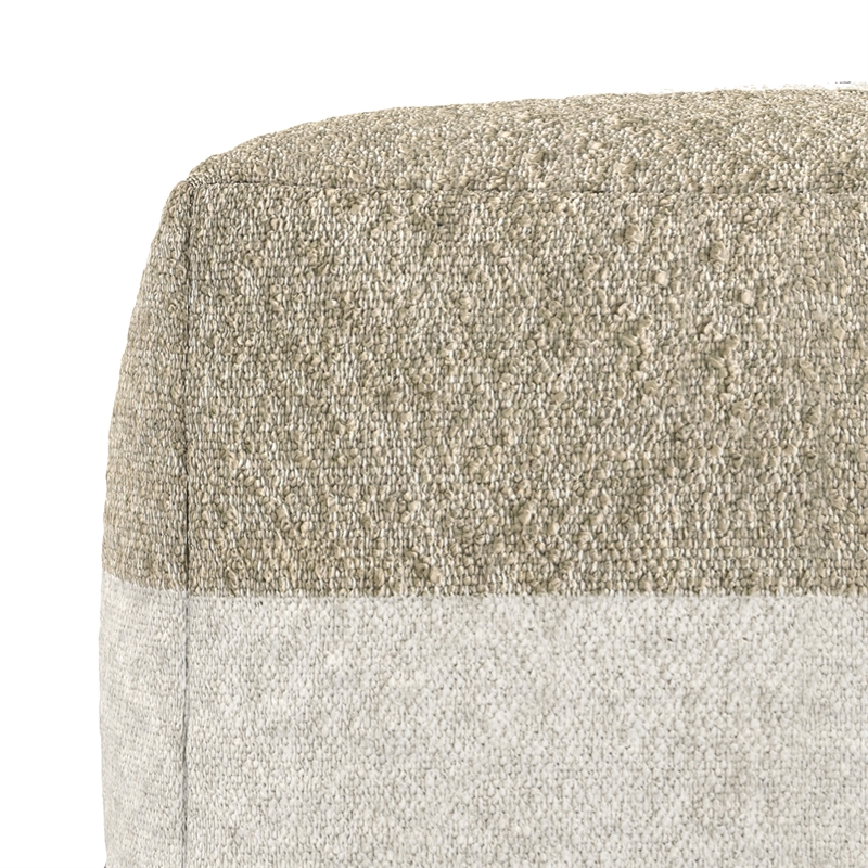 Claudette 18 inch Wide Boho Pouf in Multicolor Acrylic Fabric& Assembled