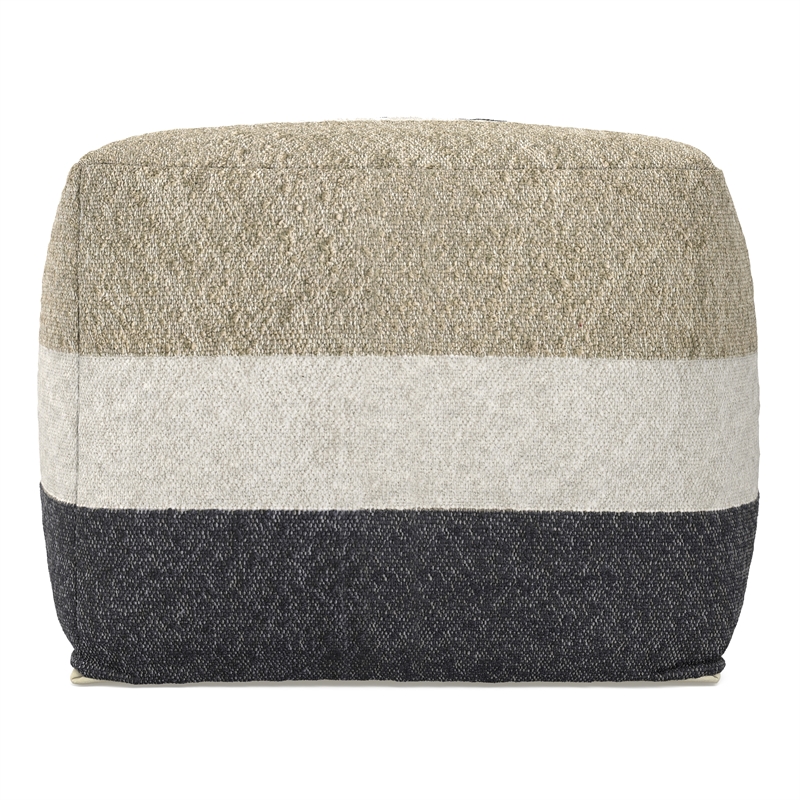 Claudette 18 inch Wide Boho Pouf in Multicolor Acrylic Fabric& Assembled